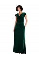 Affordable Stretch Velvet Dark Green A-Line Cowl Neck Long Maxi Evening Dress UK