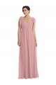 Affordable Soft Chiffon Dusty Pink A-Line Halter Neck Long Maxi Evening Dress UK