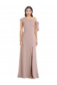 Affordable Stretch Crepe Dusty Pink A-Line Off the Shoulder Long Evening Dress UK