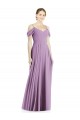 Affordable Soft Chiffon Dark Lavender A-Line Off the Shoulder Long Maxi Evening Dress UK