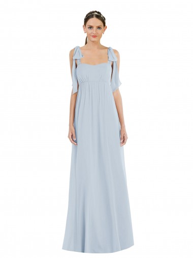 Affordable Soft Chiffon Sea Glass A-Line Spaghetti Straps Long Maxi Evening Dress UK