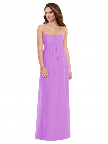 Affordable Soft Chiffon Violet A-Line Sweetheart Long Maxi Evening Dress UK