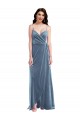 Affordable Stretch Velvet Dusty Blue A-Line Sweetheart Long Maxi Evening Dress UK