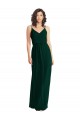 Affordable Soft Chiffon Ever Green A-Line V-Neck Long Maxi Evening Dress UK