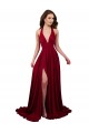 Affordable Spandex Burgundy A-Line Halter Neck Long Sexy Evening Dress UK