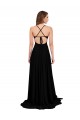 Affordable Spandex Black A-Line V-Neck Long Sexy Evening Dress UK