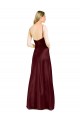 Affordable Stretch Satin Burgundy Gold A-Line Spaghetti Straps Long Evening Dresses UK