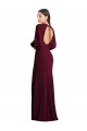 Affordable Stretch Crepe Burgundy Gold Trumpet Bateau Neck Long Evening Dress UK