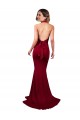 Affordable Spandex Burgundy Mermaid Halter Neck Long Sexy Evening Dress UK