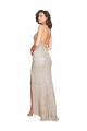 Affordable Sparkling Sequin Champagne Mermaid Spaghetti Straps Long Sexy Evening Dress UK