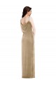 Affordable Stretch Velvet Champagne Sheath One Shoulder Long Maxi Evening Dress UK