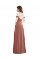 Affordable Stretch Velvet Cinnamon Rose A-Line Off the Shoulder Long Maxi Evening Dress UK