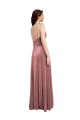 Affordable Stretch Velvet Cinnamon Rose A-Line V-Neck Long Sexy Evening Dress UK