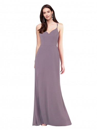 Affordable Soft Chiffon Dark Lavender Column Sweetheart Long Evening Dress UK