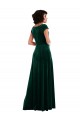 Affordable Stretch Velvet Dark Green A-Line Cowl Neck Long Maxi Evening Dress UK