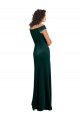 Affordable Stretch Velvet Dark Green A-Line Square Neck Long Cap Sleeves Evening Dress UK