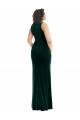 Affordable Stretch Velvet Dark Green Trumpet Square Neck Long Maxi Evening Dress UK