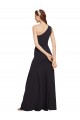 Affordable Stretch Crepe Dark Navy A-Line One Shoulder Long Evening Dresses UK