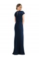 Affordable Stretch Crepe Dark Navy Trumpet Off the Shoulder Long Evening Dress UK