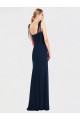 Affordable Stretch Crepe Dark Navy Trumpet Spaghetti Straps Long Semi Formal Evening Dress UK