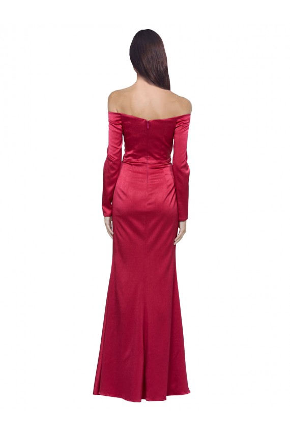 Affordable Stretch Satin Dark Red Sheath Sweetheart Long Evening Dress UK