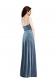 Affordable Stretch Velvet Dusty Blue A-Line Sweetheart Long Maxi Evening Dress UK