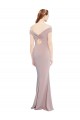 Affordable Stretch Crepe Dusty Pink Mermaid Off the Shoulder Long Evening Dress UK