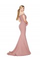 Affordable Stretch Crepe Dusty Pink Mermaid Off the Shoulder Sweep Train Evening Dress UK