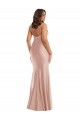 Affordable Silky Satin Dusty Pink Mermaid V-Neck Long Plus Size Evening Dress UK