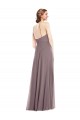 Affordable Soft Chiffon Dusty Rose A-Line Halter Neck Long Maxi Evening Dress UK