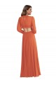 Affordable Soft Chiffon Firecracker A-Line V-Neck Long Maxi Evening Dress UK