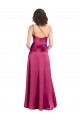 Affordable Stretch Satin Fuchsia A-Line One Shoulder Long Evening Dress UK