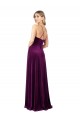 Affordable Stretch Velvet Grape A-Line Scoop Neck Long Evening Dress UK