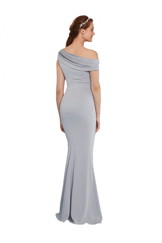 Affordable Stretch Crepe Grey Mermaid One Shoulder Long Evening Dress UK