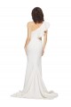 Affordable Stretch Crepe Ivory Sheath One Shoulder Sweep Train Semi Formal Evening Dress UK