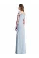 Affordable Stretch Crepe Light Sky Blue A-Line Off the Shoulder Long Semi Formal Evening Dress UK