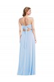 Affordable Soft Chiffon Light Sky Blue A-Line Spaghetti Straps Long Maxi Evening Dresses UK