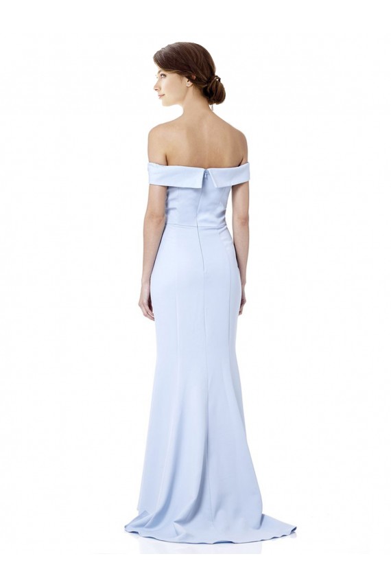 Affordable Stretch Crepe Light Sky Blue Mermaid Off the Shoulder Long Evening Dress UK