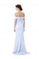 Affordable Stretch Crepe Light Sky Blue Mermaid Off the Shoulder Long Evening Dress UK