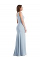 Affordable Stretch Crepe Light Sky Blue Trumpet One Shoulder Long Evening Dress UK