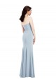 Affordable Stretch Crepe Light Sky Blue Trumpet V-Neck Long Semi Formal Evening Gown UK