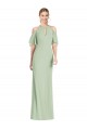 Affordable Soft Chiffon Sage Mermaid Halter Neck Long Maxi Evening Dress UK