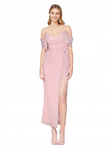 Affordable Soft Chiffon Primrose Mermaid Off the Shoulder Knee Length Evening Dress UK