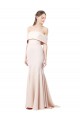 Affordable Stretch Crepe Nude Mermaid Off the Shoulder Long Wedding Party Dress UK