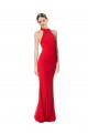 Affordable Stretch Crepe Red Mermaid Halter Neck Long Maxi Evening Dresses UK