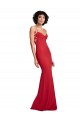 Affordable Stretch Crepe Red Mermaid Spaghetti Straps Long Wedding Party Dress UK