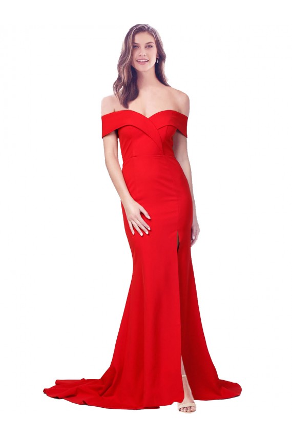 Affordable Stretch Crepe Red Mermaid Sweetheart Long Evening Dresses UK