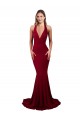 Affordable Spandex Burgundy Mermaid Halter Neck Long Sexy Evening Dress UK