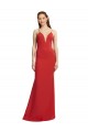 Affordable Stretch Crepe Red Mermaid Spaghetti Straps Long Evening Dress UK