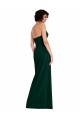 Affordable Stretch Crepe Midnight Green Sheath Scoop Neck Long Evening Dress UK